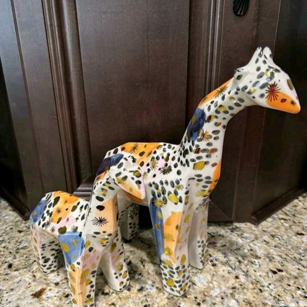 Colorful Giraffe Art Sculptures